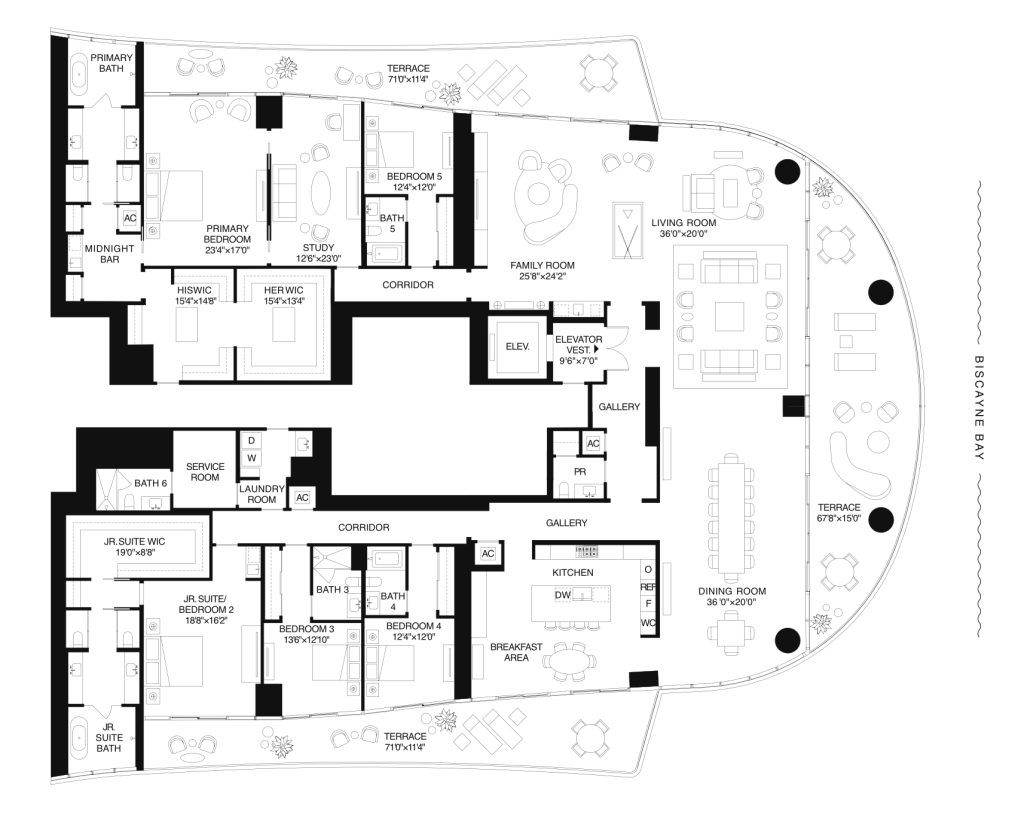 St. Regis Residences Brickell Miami Floor Plan Residence AB 7-18