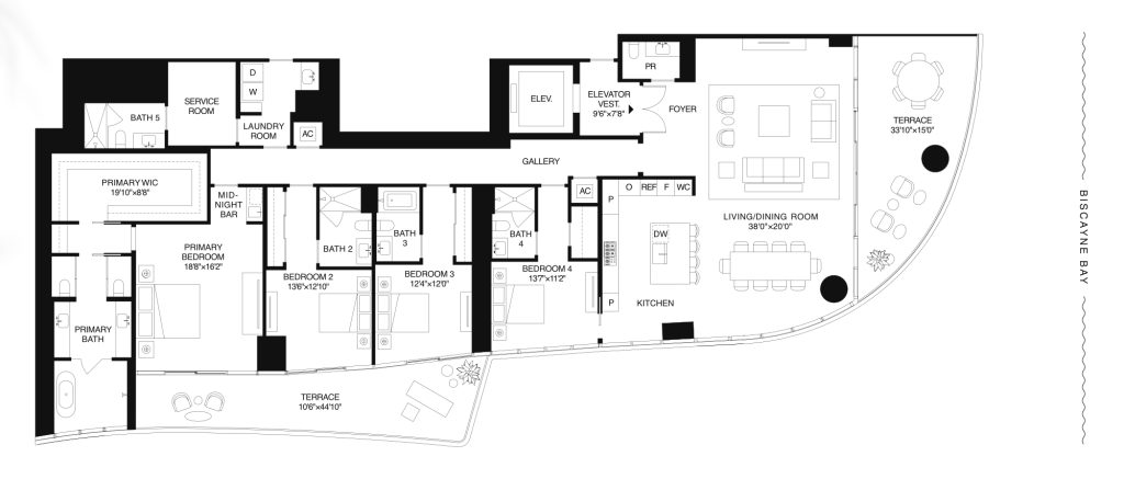 St. Regis Residences Brickell Miami Floor Plan Residence B 21-30, 33-41